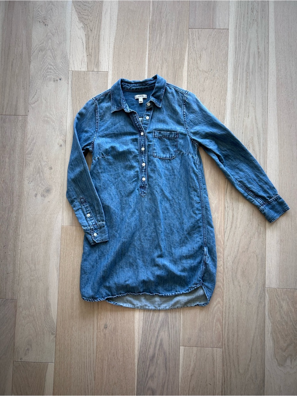 J. Crew Denim Shirt Dress in Medium Blue
